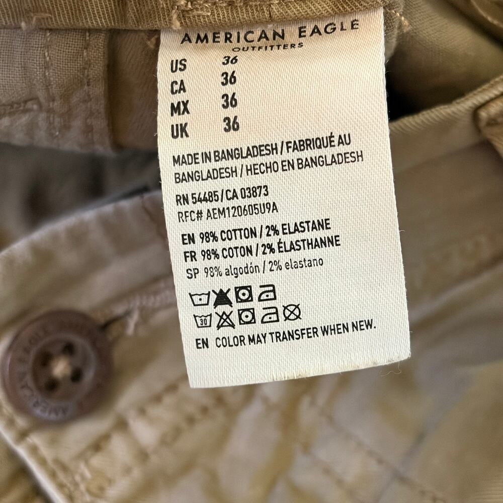 American Eagle Outfitters Shorts Next Level Flex Caramel Brown Cargo Khaki 36 - Picture 6 of 7